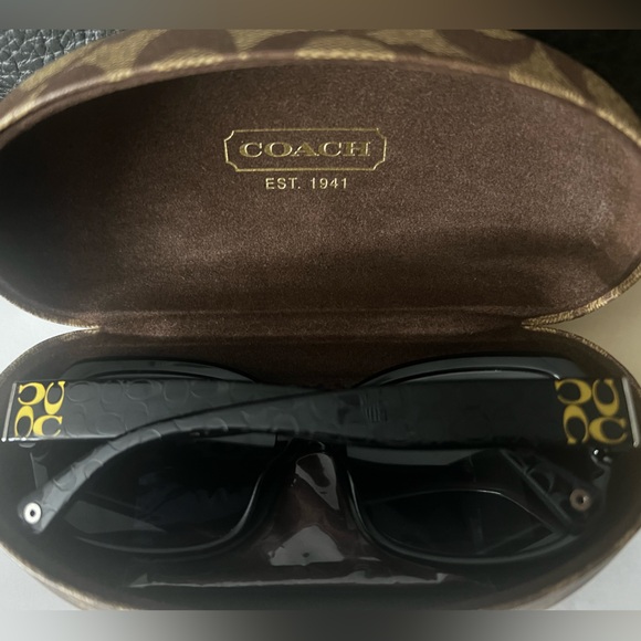 Coach Women\'s HC 8001 Emma) T CE Sunglasses with Black Frame and Pink Arms main image 11